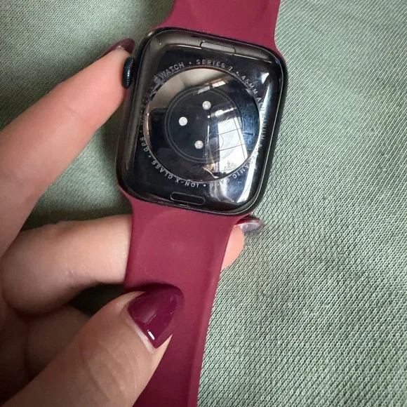 Apple Smartwatch with Maroon Strap